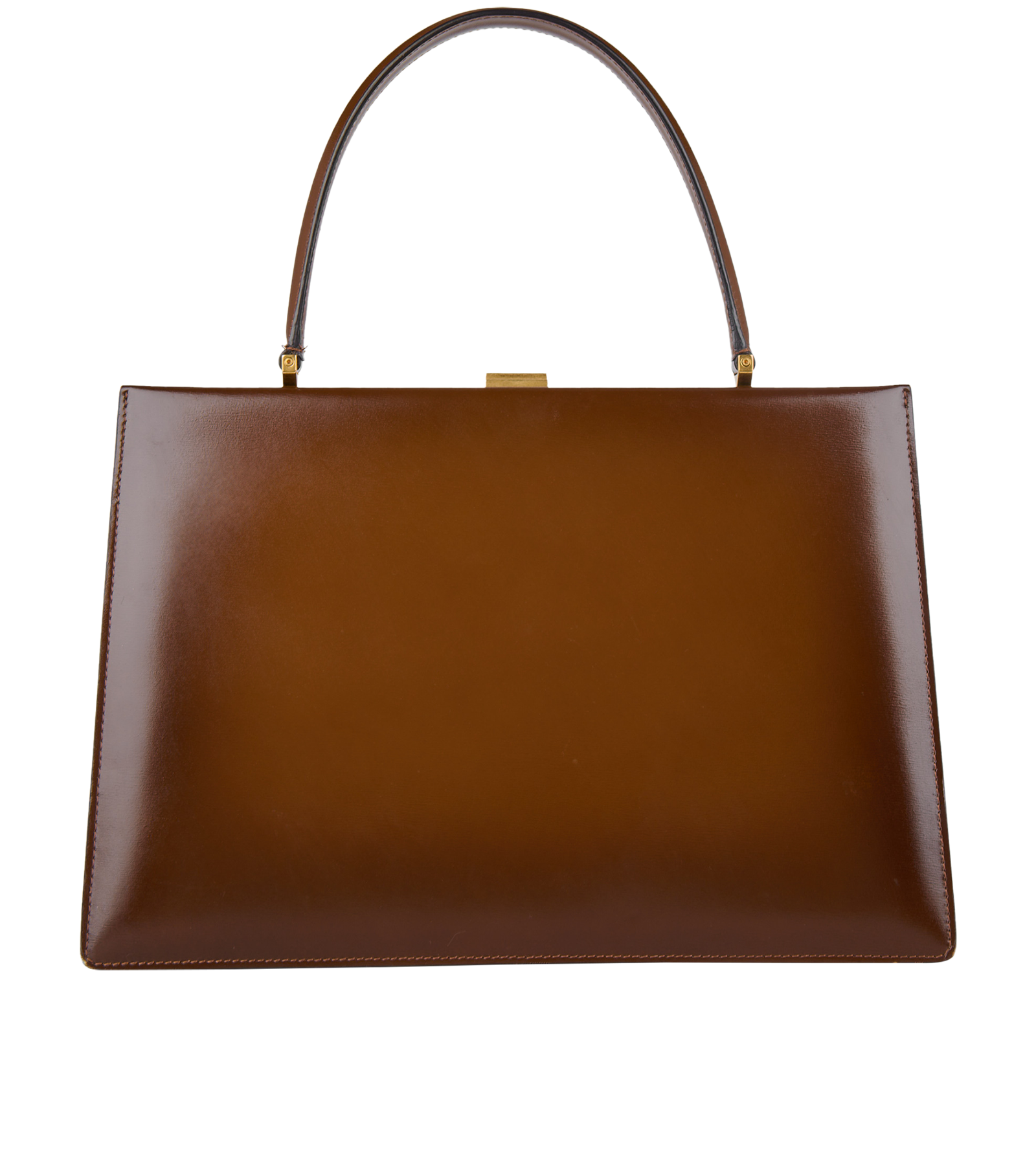 Clasp Bag, &pound;1,100, Handbags, Brown, Leather, Back view